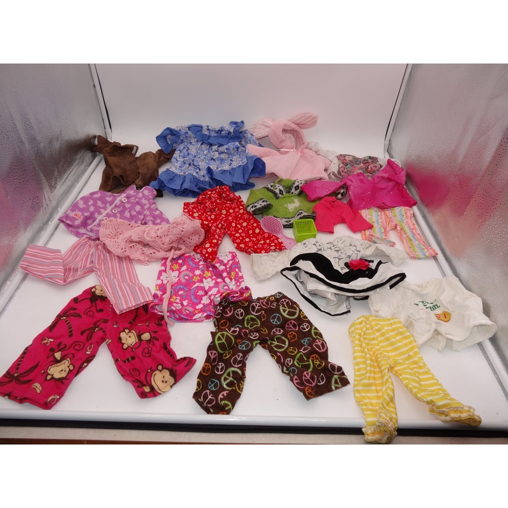 Our Generation Mixed Lot 18" Doll Clothes‎ Pajamas Dresses Brush 20 Pieces